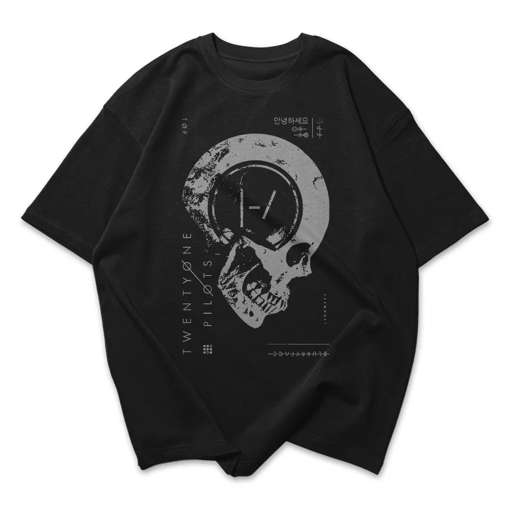 Camiseta Oversized Twenty One Pilots Blurryface Vintage