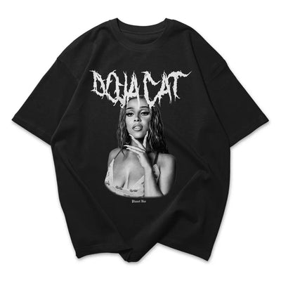Camiseta Oversized Doja Cat Black And White