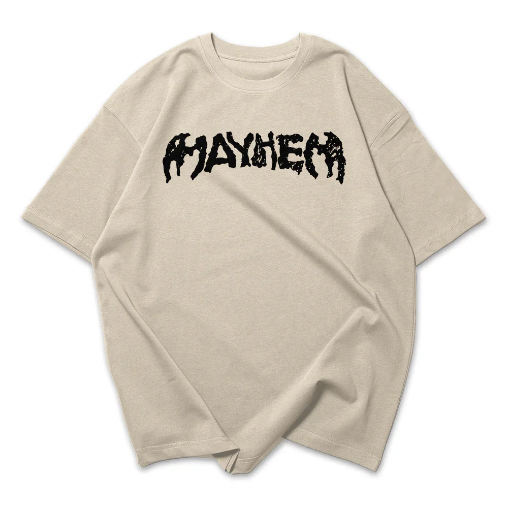 Camiseta Oversized Lady Gaga Mayhem Logo
