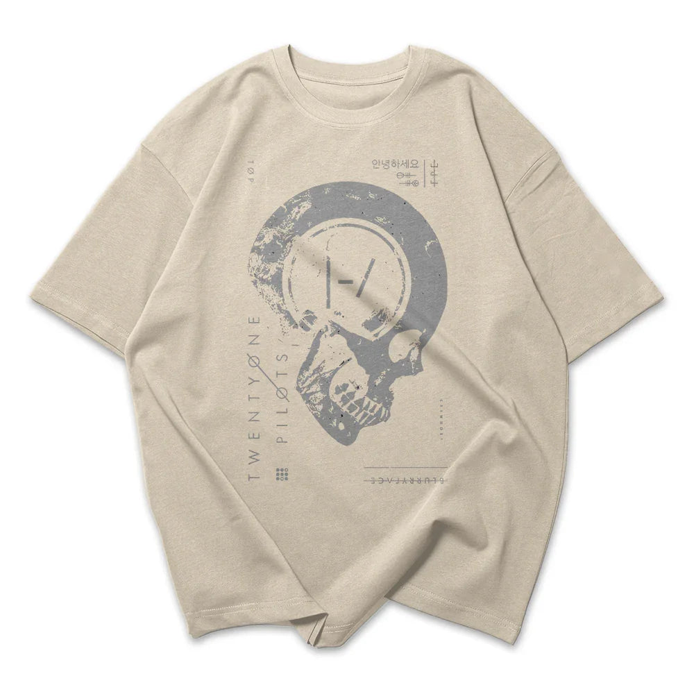 Camiseta Oversized Twenty One Pilots Blurryface Vintage