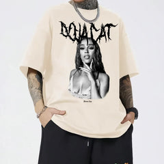 Camiseta Oversized Doja Cat Black And White