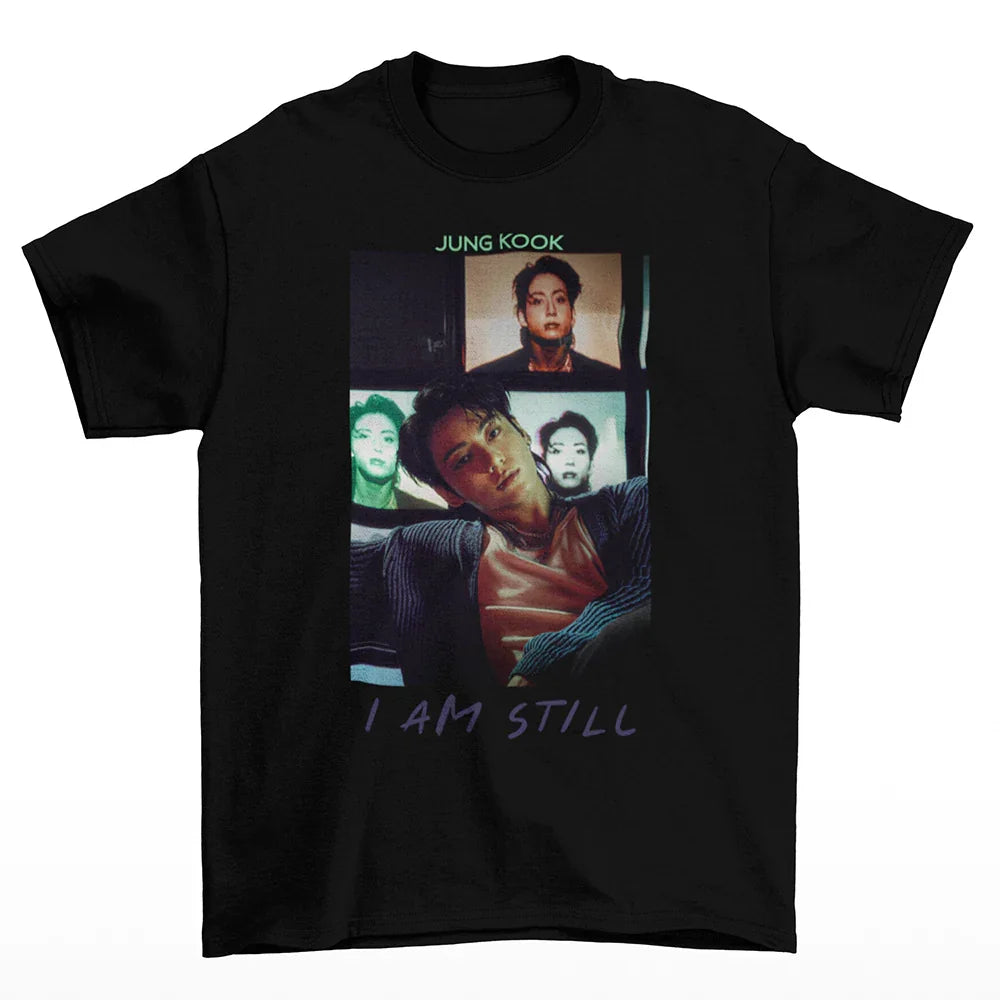 Camiseta Básica BTS Jungkook I Am Still-PRETO