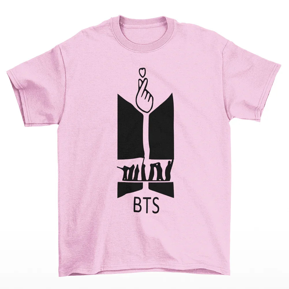 Camiseta Básica BTS The Logo- Rosa