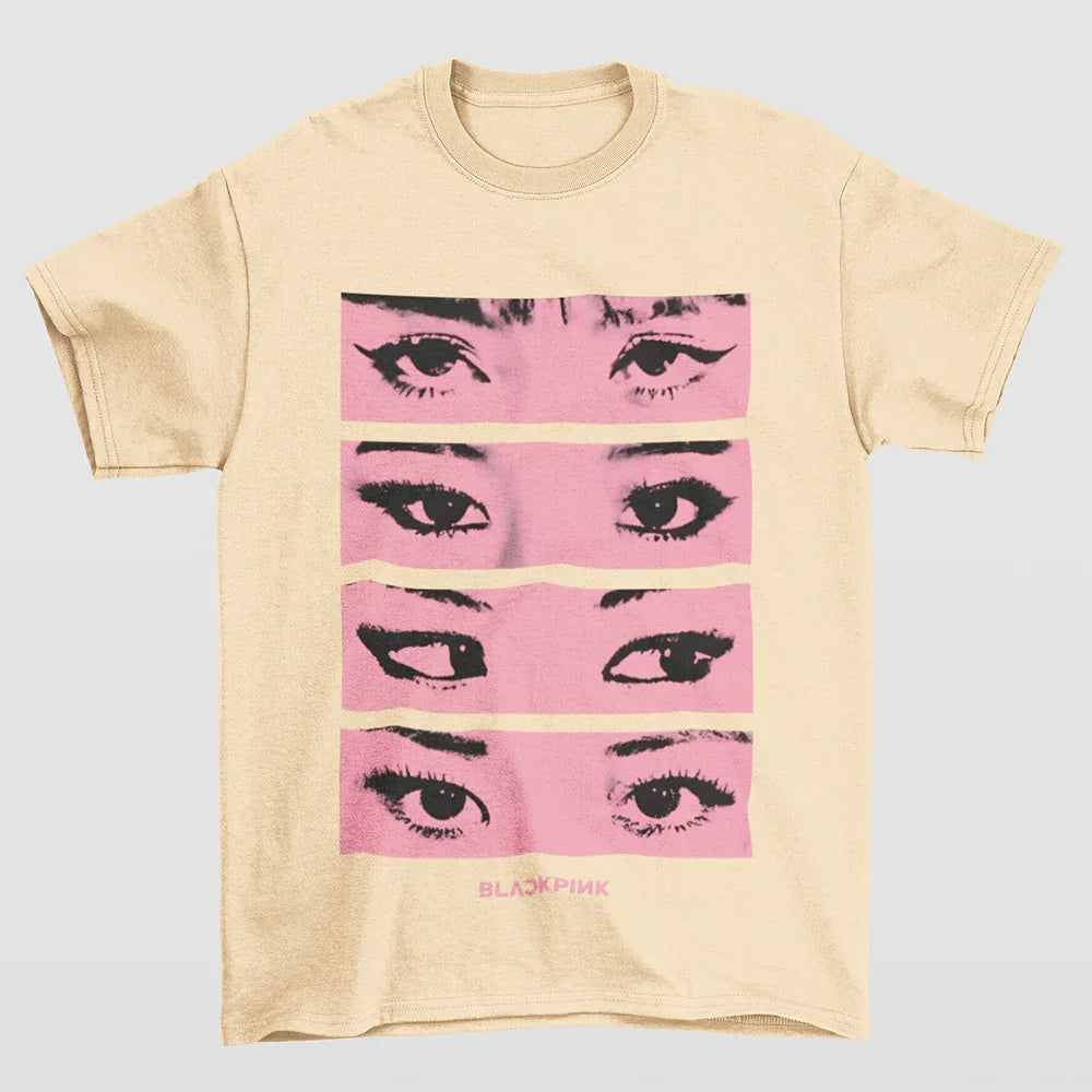 Camiseta Básica Eyes Collab Blackpink-PEROLA