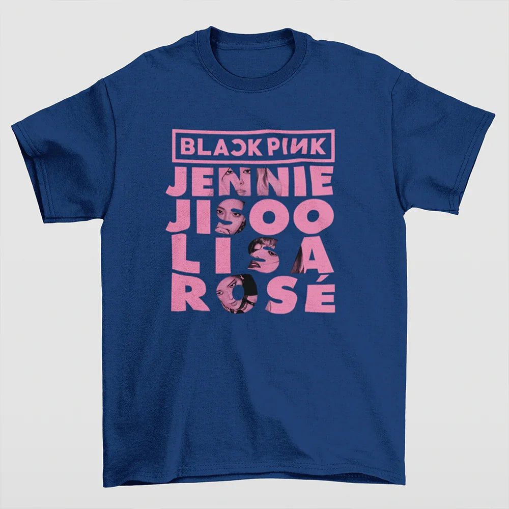 Camiseta Básica Names Graphic BlackPink-AZUL MARINHO