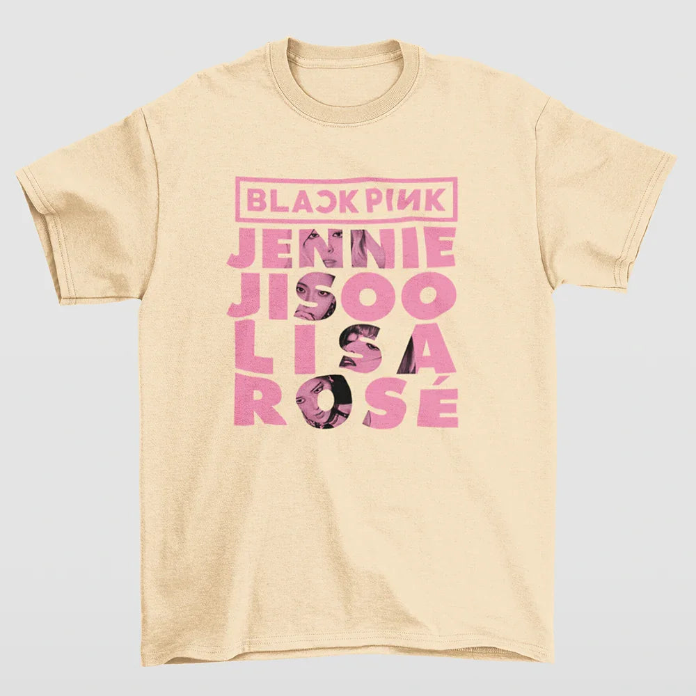 Camiseta Básica Names Graphic BlackPink-PEROLA