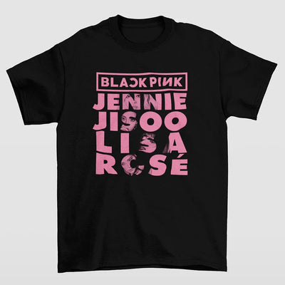 Camiseta Básica Names Graphic BlackPink-PRETO