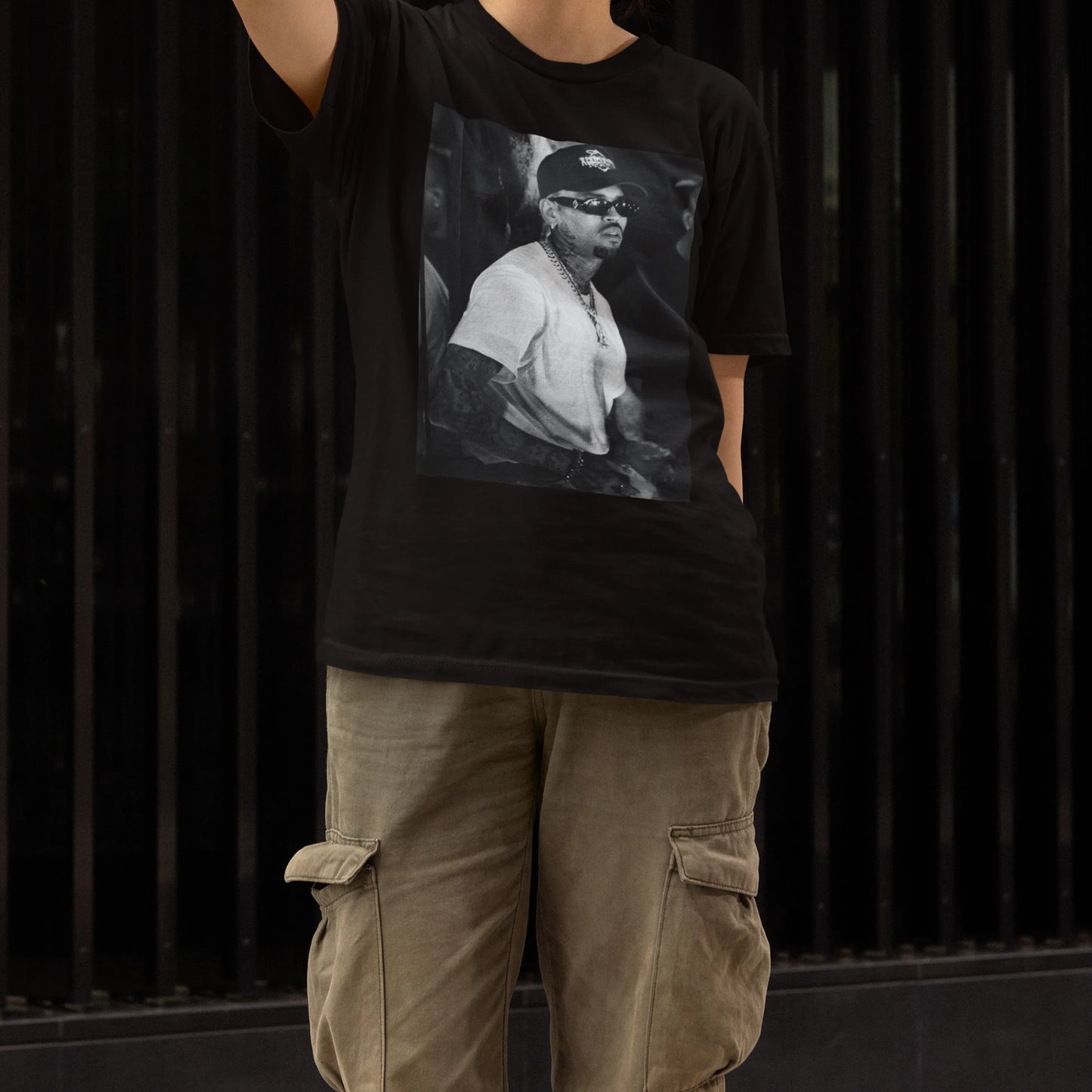 Camiseta Básica Chris Brown Photo P&B