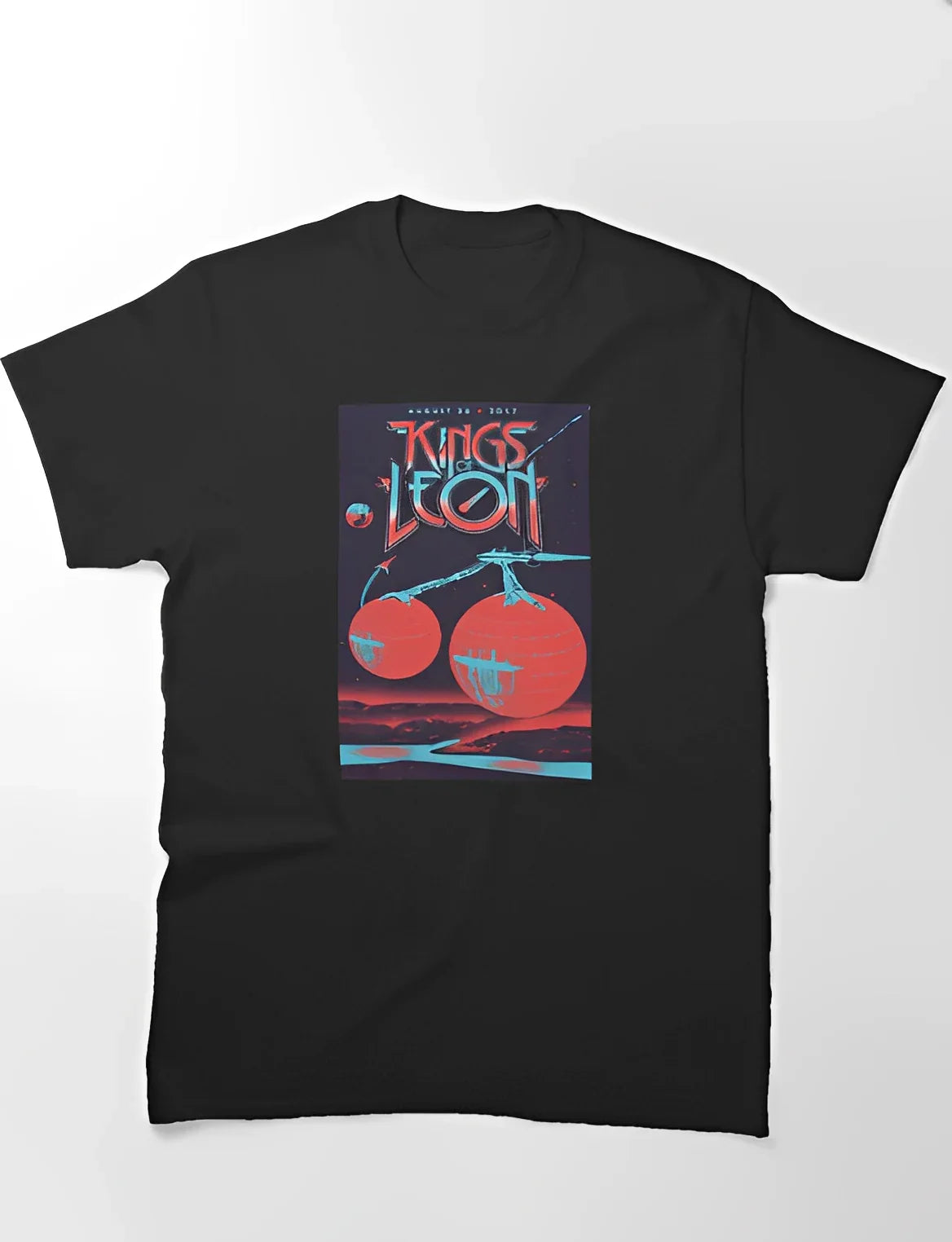 Camiseta Básica Kings Of Leon Cherry Graphic - Preto