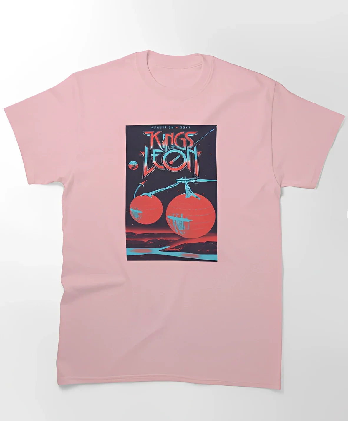 Camiseta Básica Kings Of Leon Cherry Graphic - Rosa Bebê