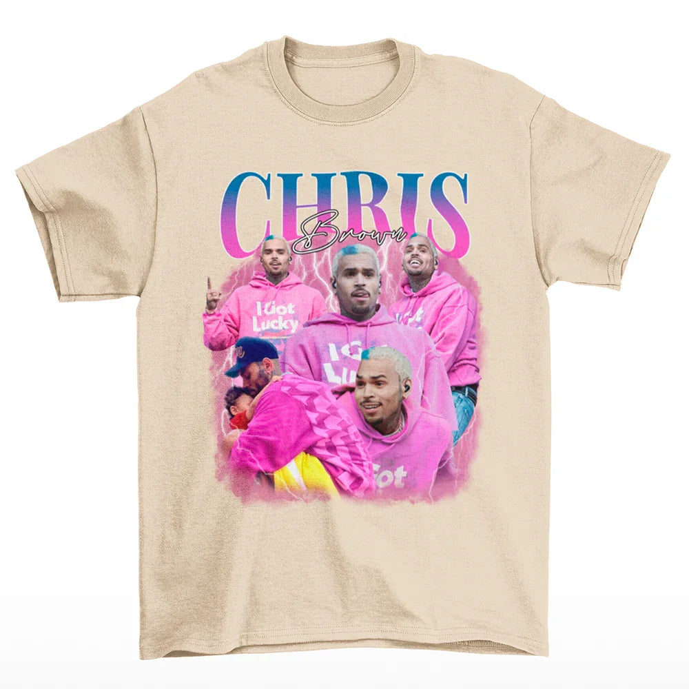 Camiseta Básica Chris Brown Retro
