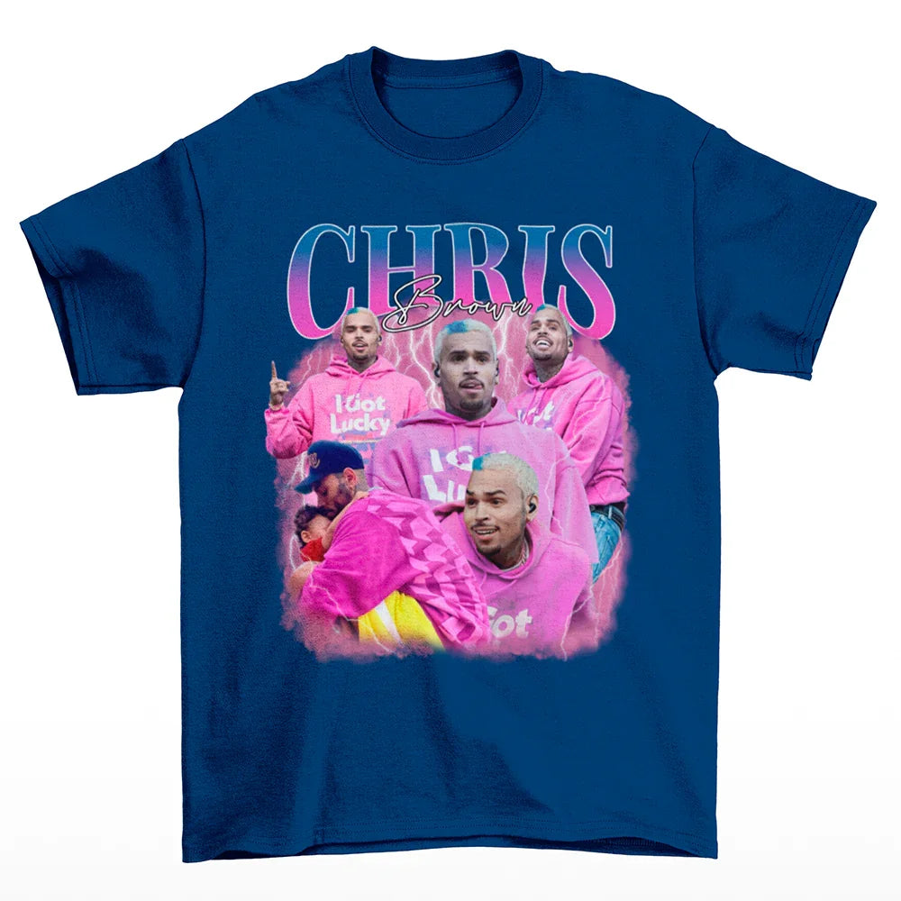 Camiseta Básica Chris Brown Retro