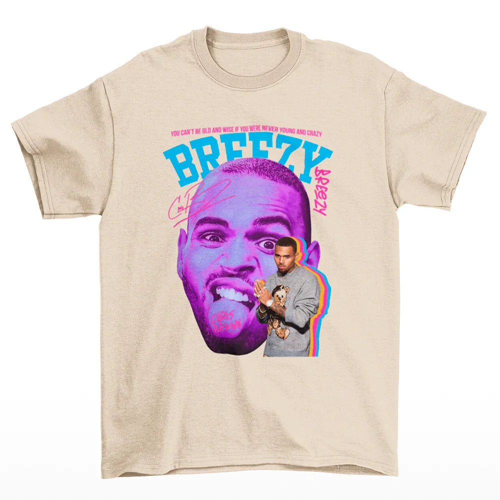 Camiseta Básica Chris Brown Graphic Vintage