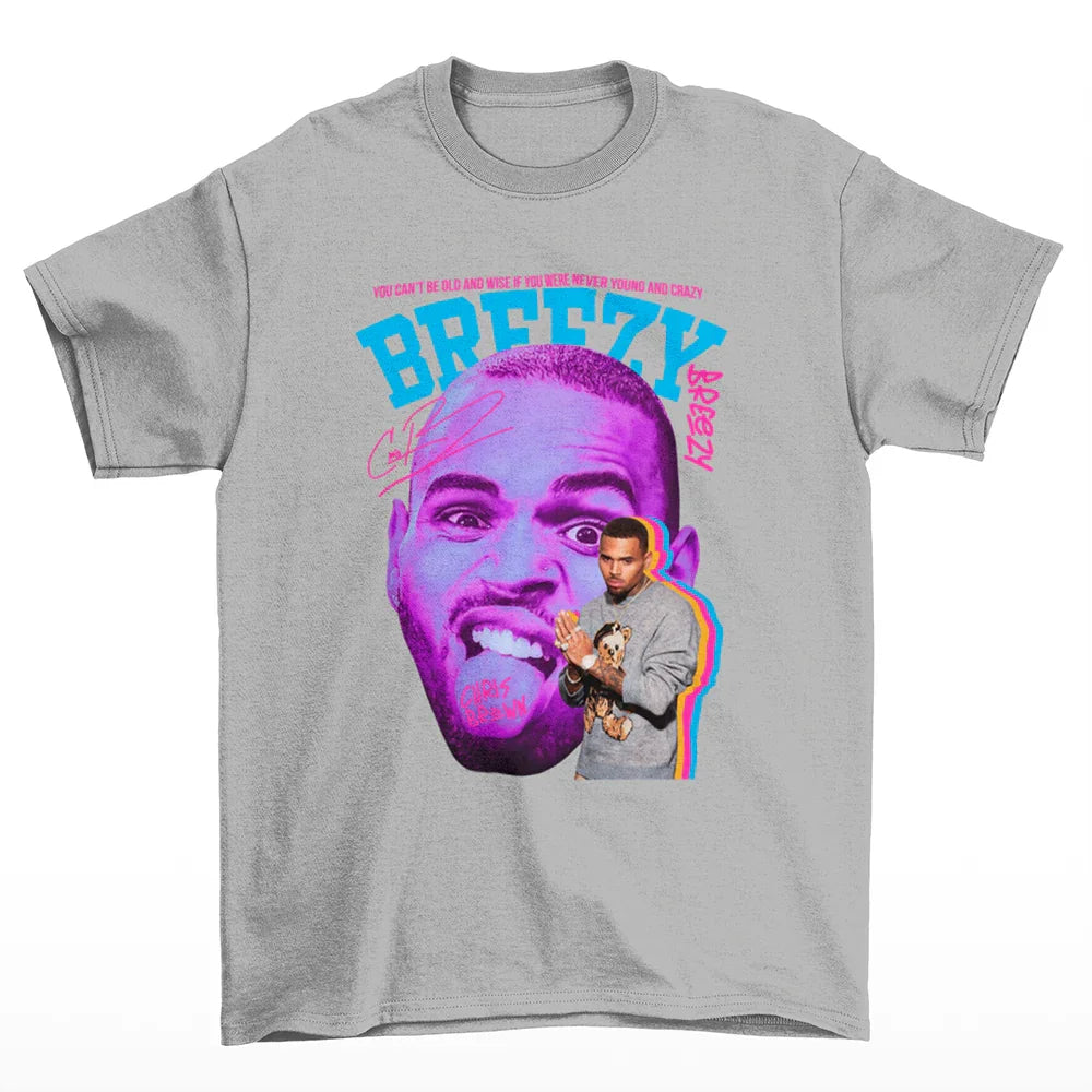 Camiseta Básica Chris Brown Graphic Vintage