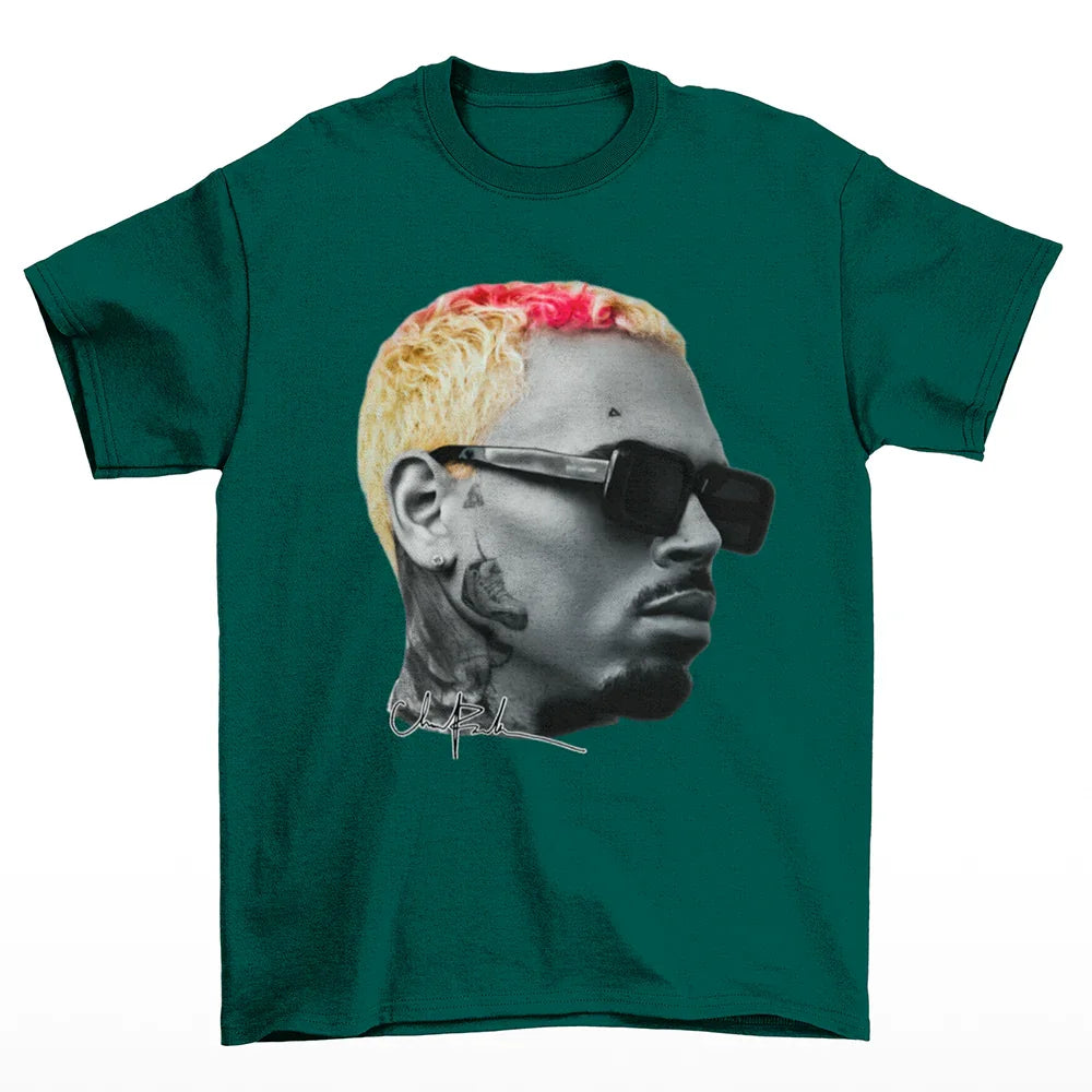 Camiseta Básica Chris Brown Color Hair