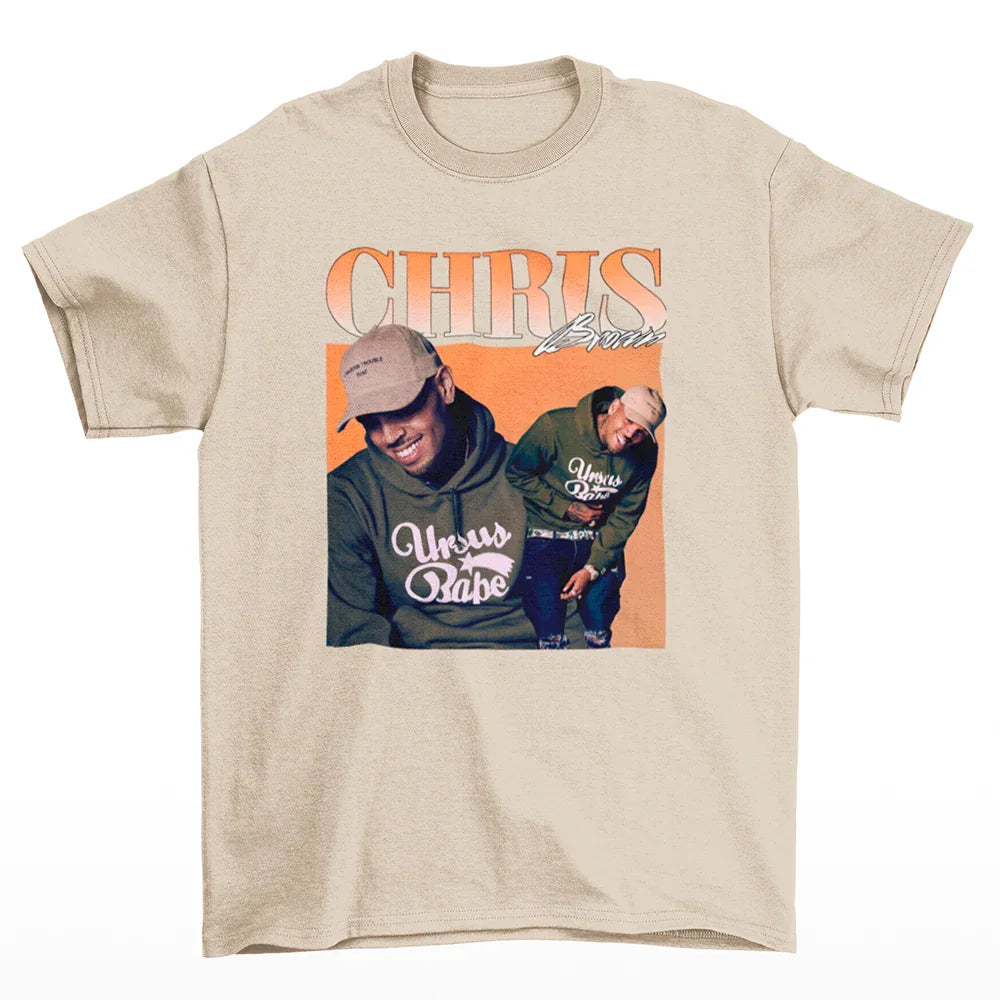 Camiseta Básica Chris Brown Retro Graphic
