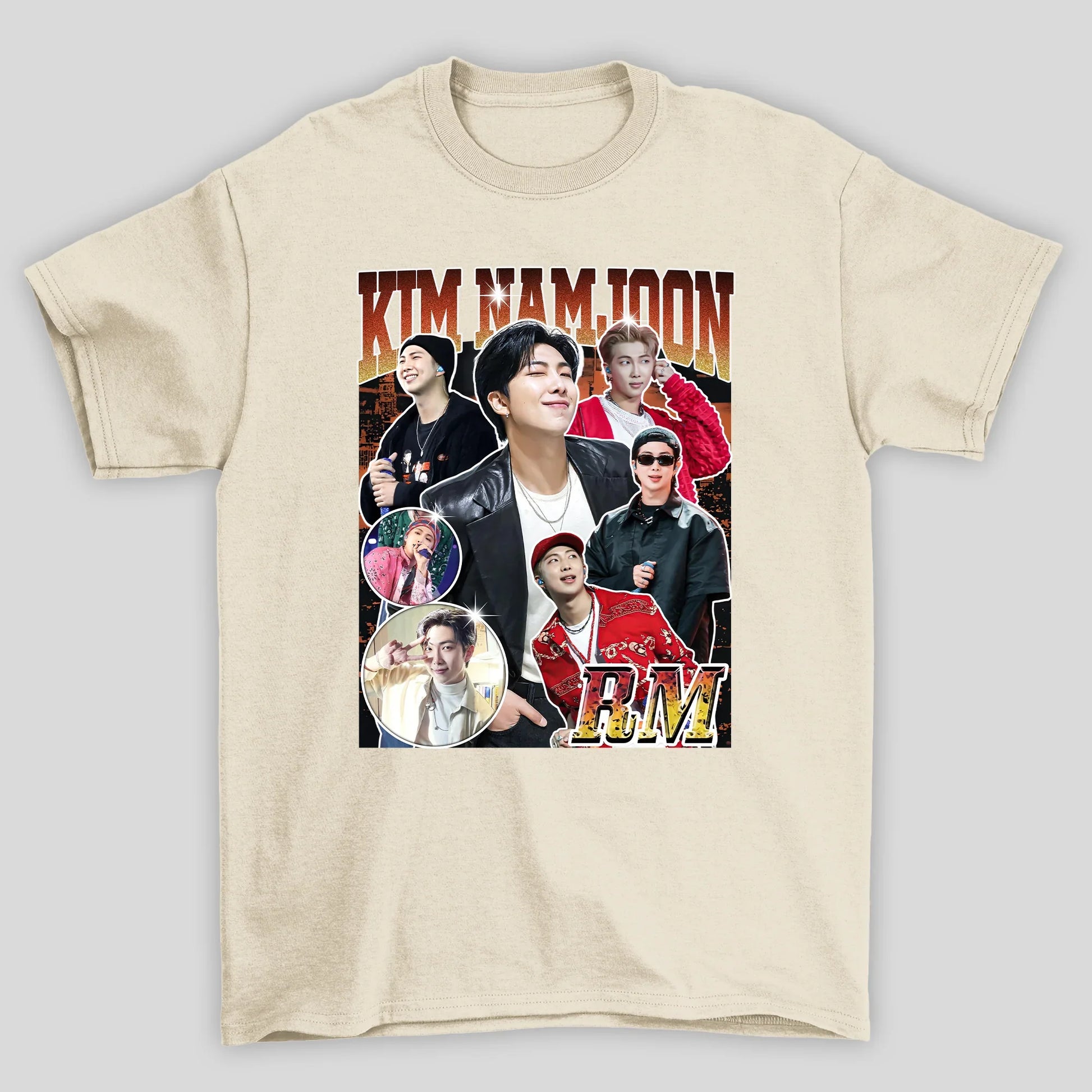 Camiseta Básica BTS Kim Namjoon Graphic- pérola