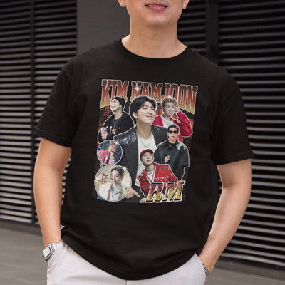Camiseta Básica BTS Kim Namjoon Graphic- preto