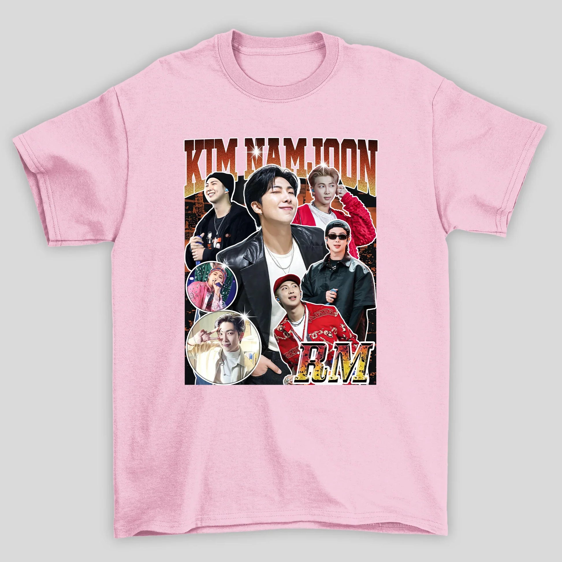 Camiseta Básica BTS Kim Namjoon Graphic- rosa bebe