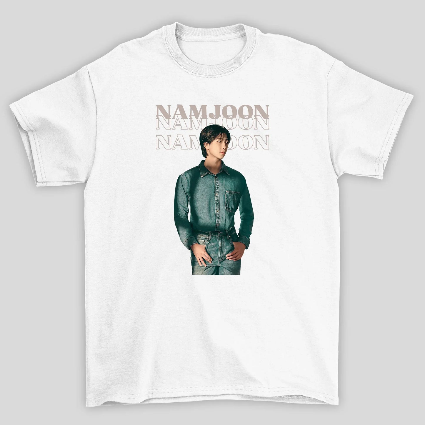 Camiseta Básica BTS Namjoon Photo - branco