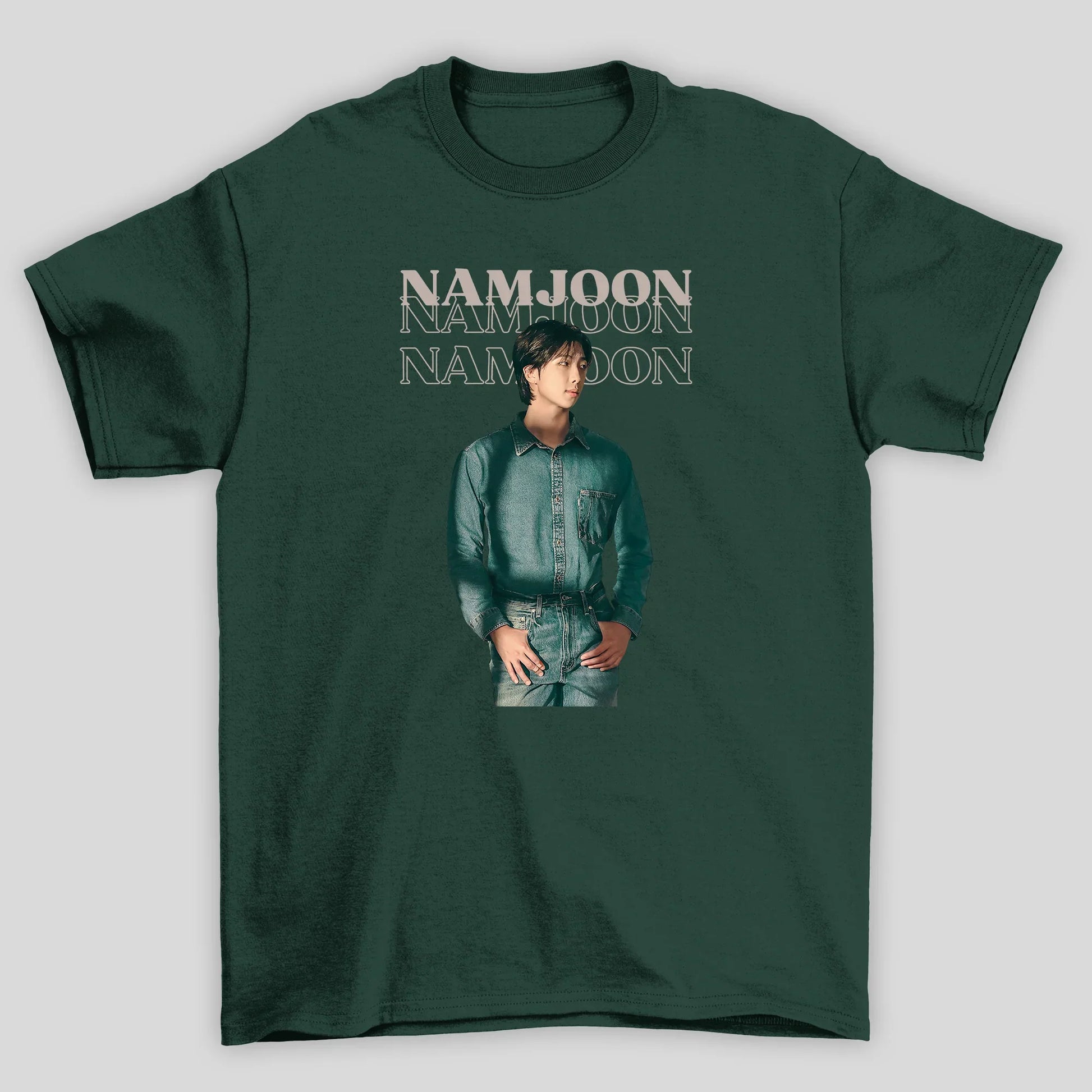 Camiseta Básica BTS Namjoon Photo - verde