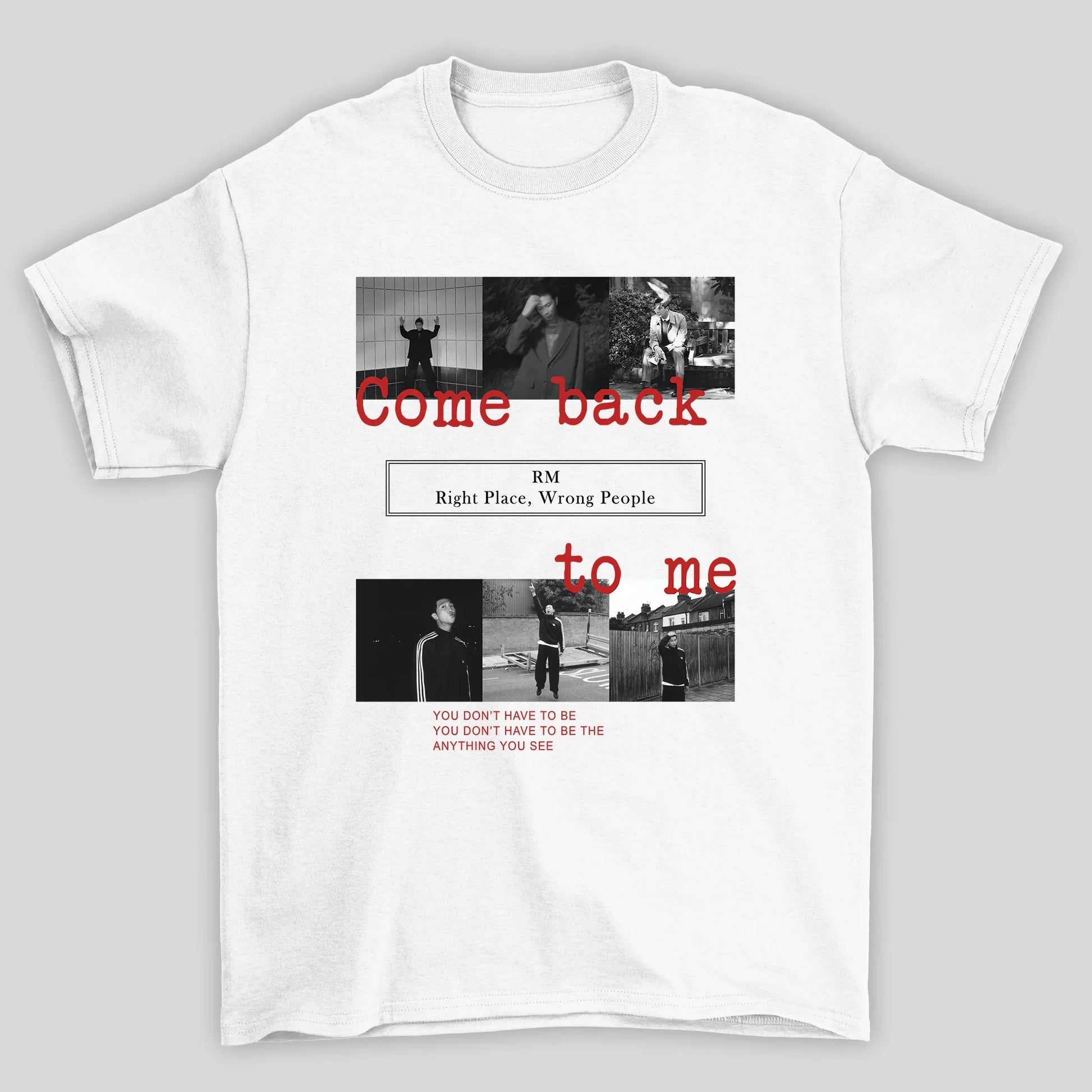 Camiseta Básica BTS RM Collab Music- branco