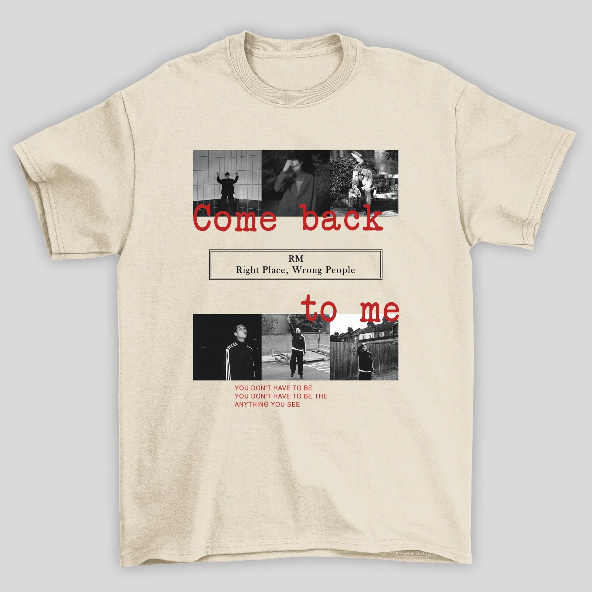 Camiseta Básica BTS RM Collab Music-pérola