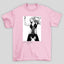 Camiseta Básica Christina Aguilera Stripped- rosa bebe