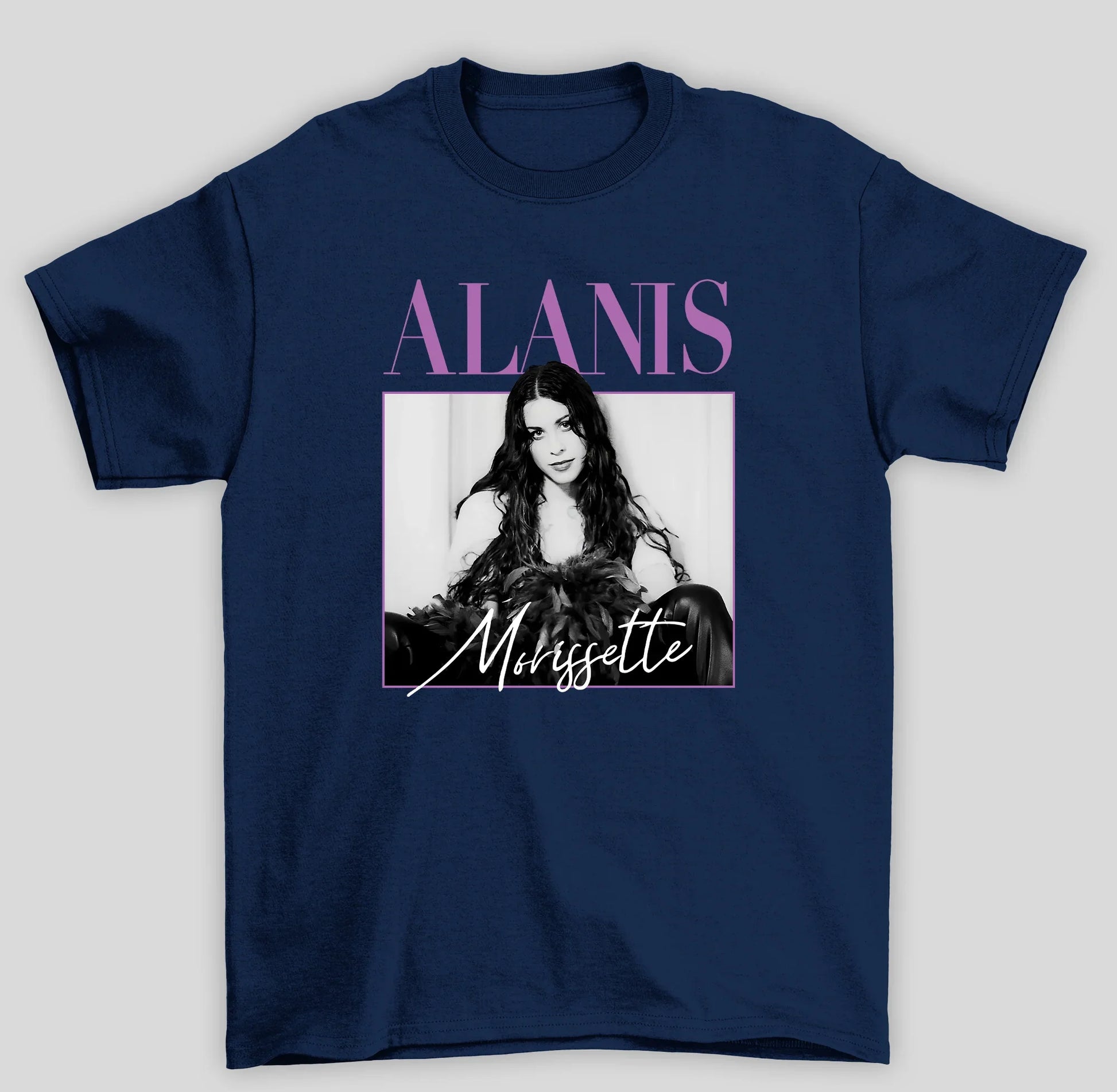 Camiseta Básica Alanis Morissette Retro- azul-marinho