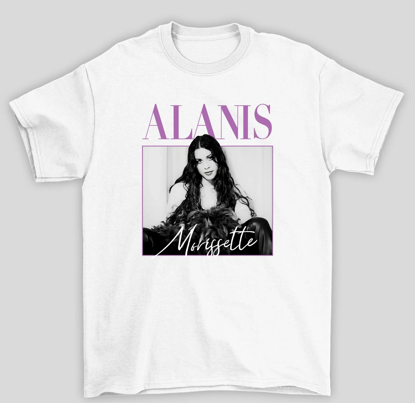 Camiseta Básica Alanis Morissette Retro- branco