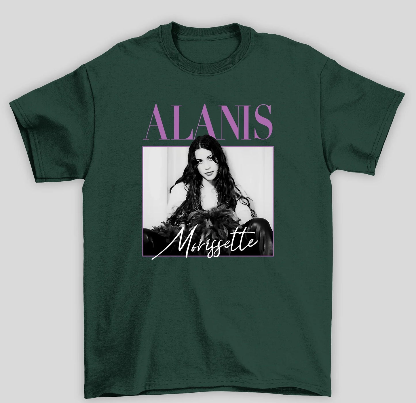 Camiseta Básica Alanis Morissette Retro- verde