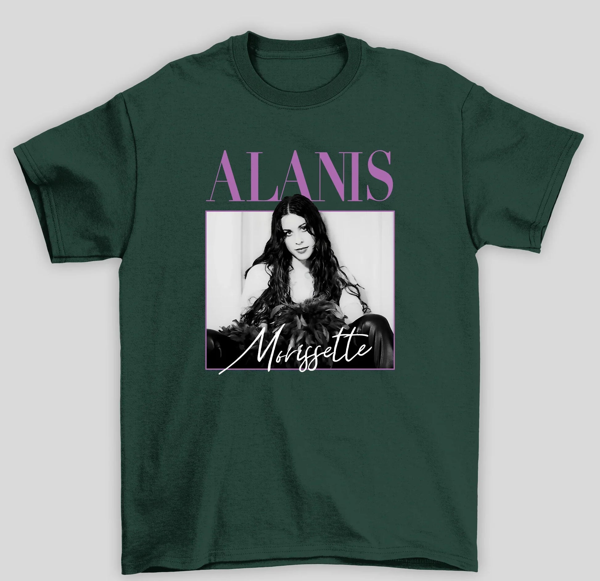 Camiseta Básica Alanis Morissette Retro- verde