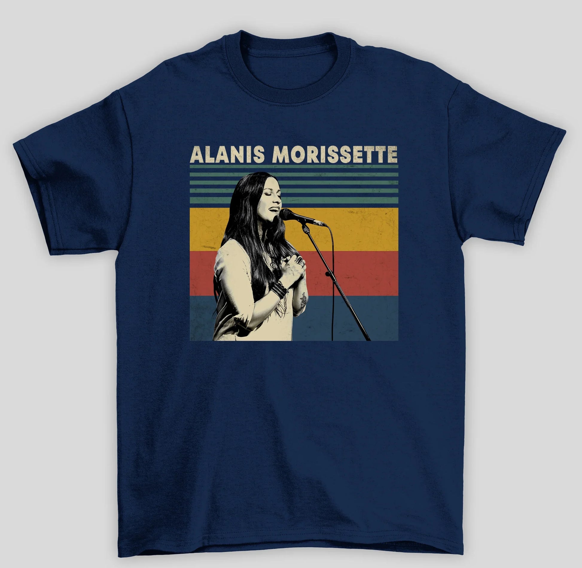 Camiseta Básica Alanis Morissette Singer- azul-marinho
