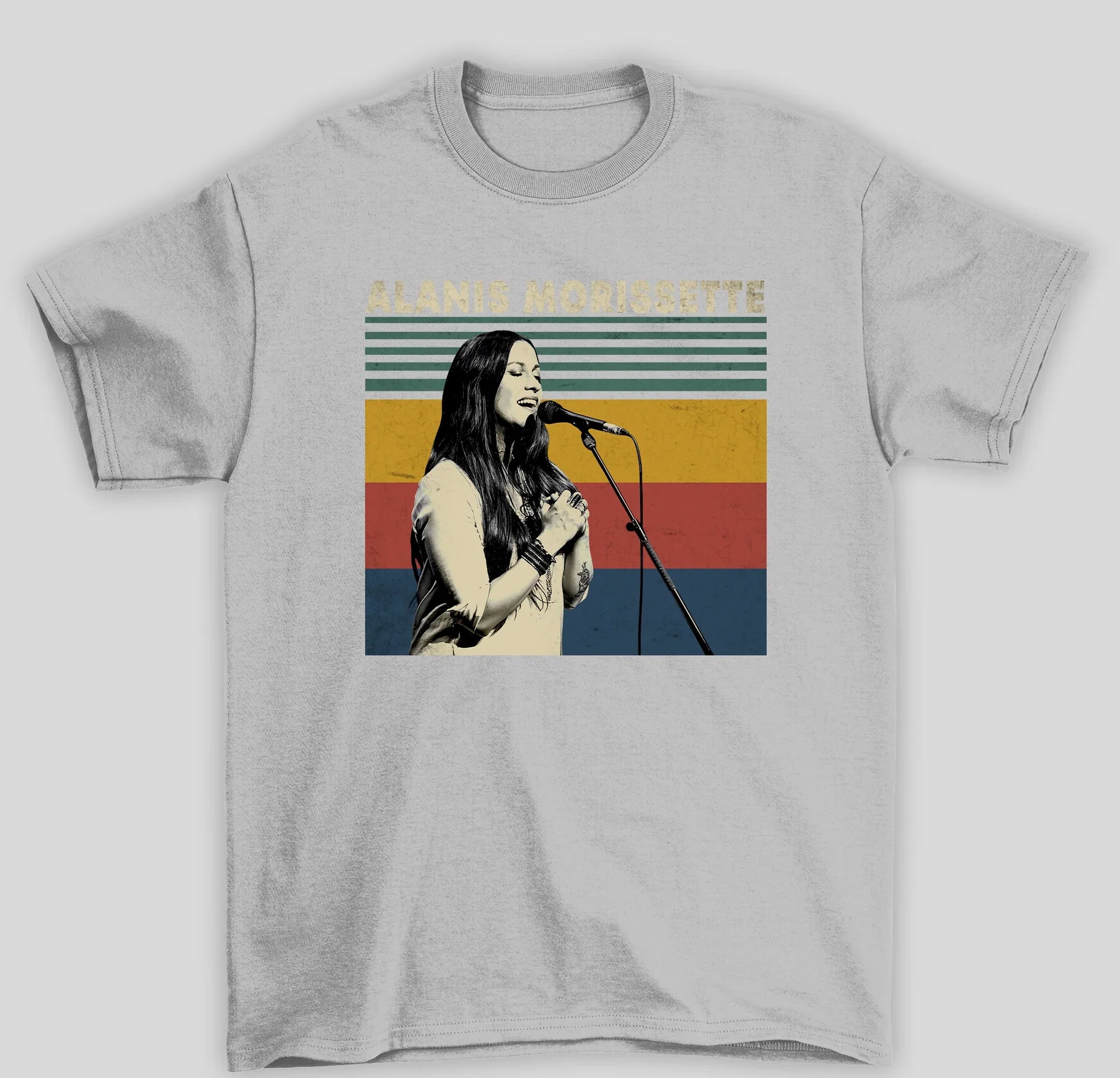 Camiseta Básica Alanis Morissette Singer- cinza