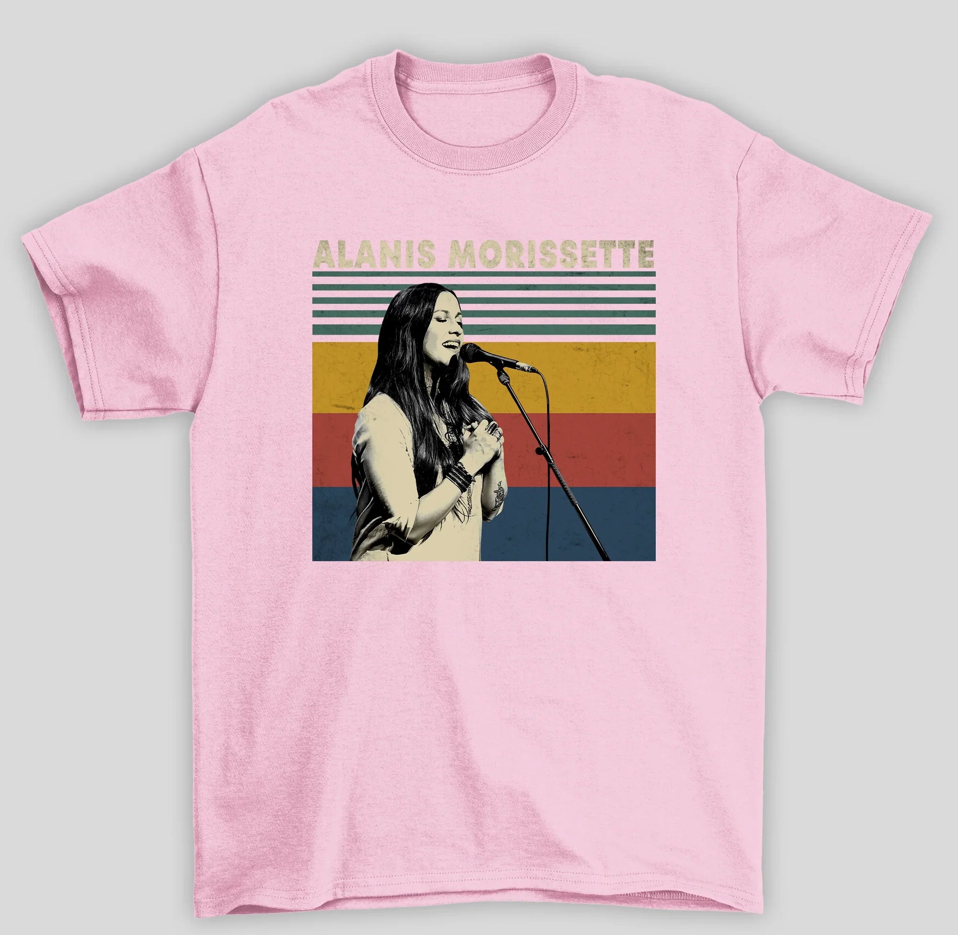 Camiseta Básica Alanis Morissette Singer- rosa bebe