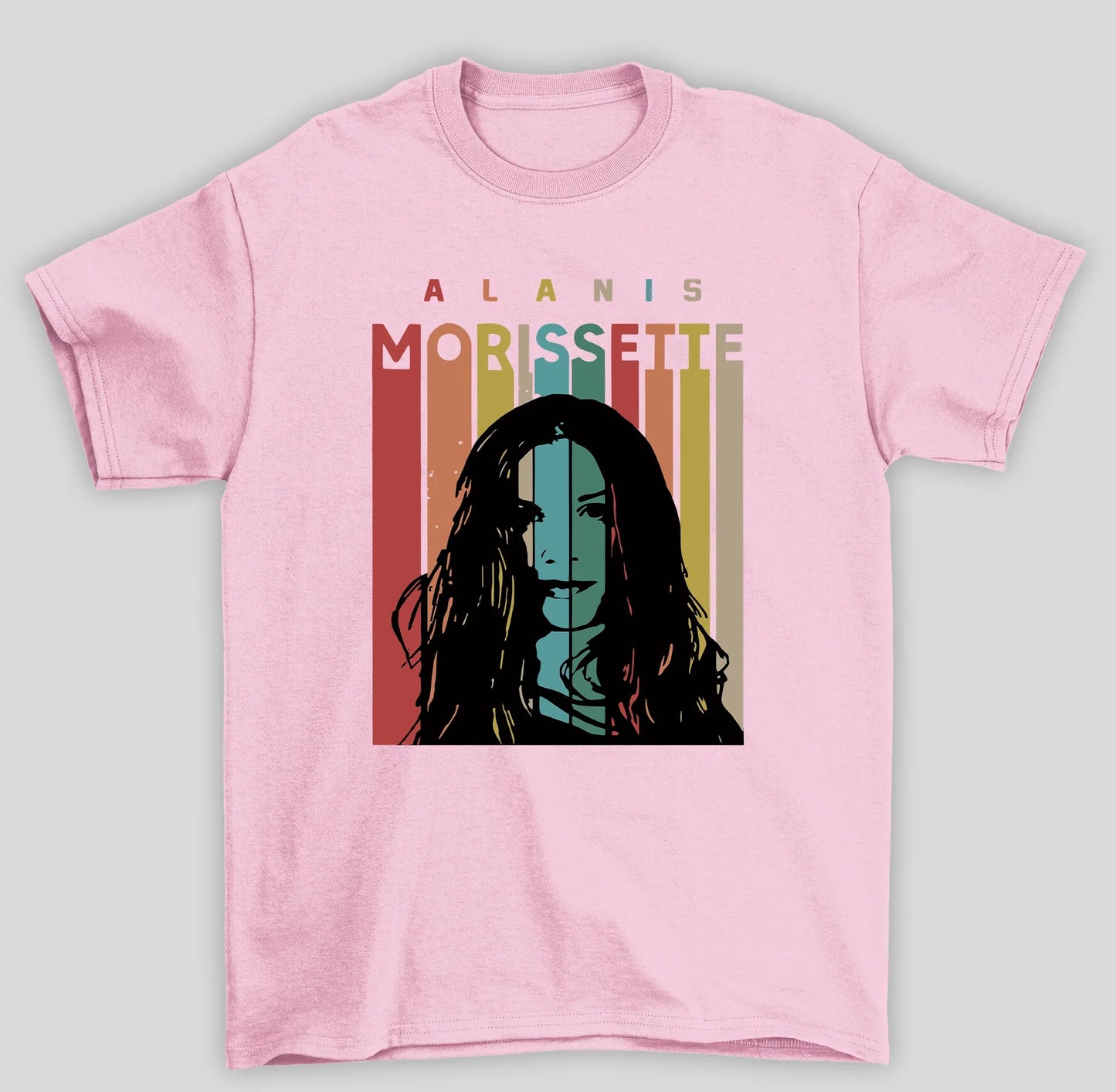Camiseta Básica Alanis Morissette Retro Design- rosa bebe