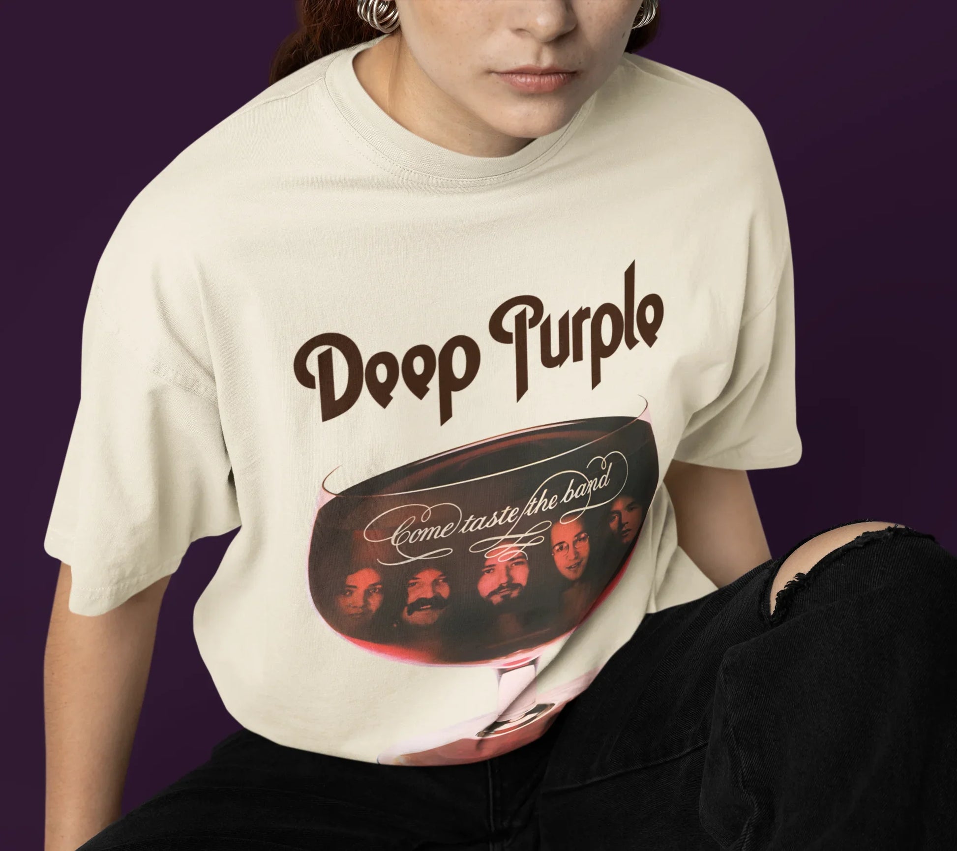 Camiseta Básica Deep Purple Come Taste The Band-PEROLA