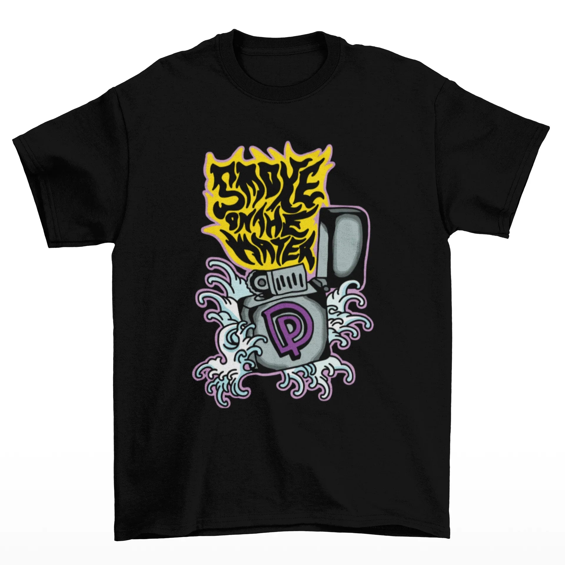 Camiseta Básica Deep Purple Graphic-PRETO