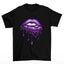 Camiseta Básica Deep Purple Lips-PRETO