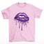Camiseta Básica Deep Purple Lips-ROSA BEBE