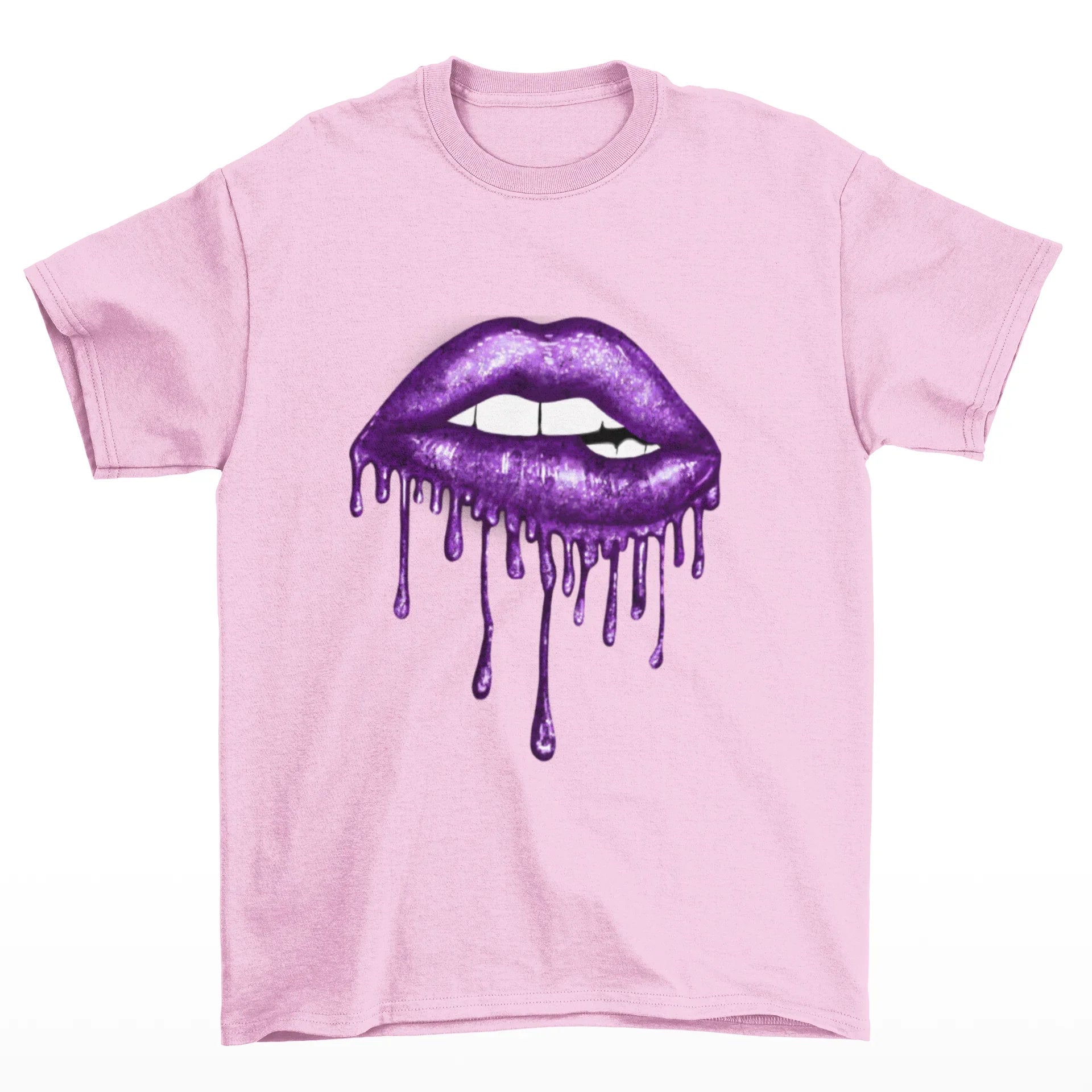 Camiseta Básica Deep Purple Lips-ROSA BEBE