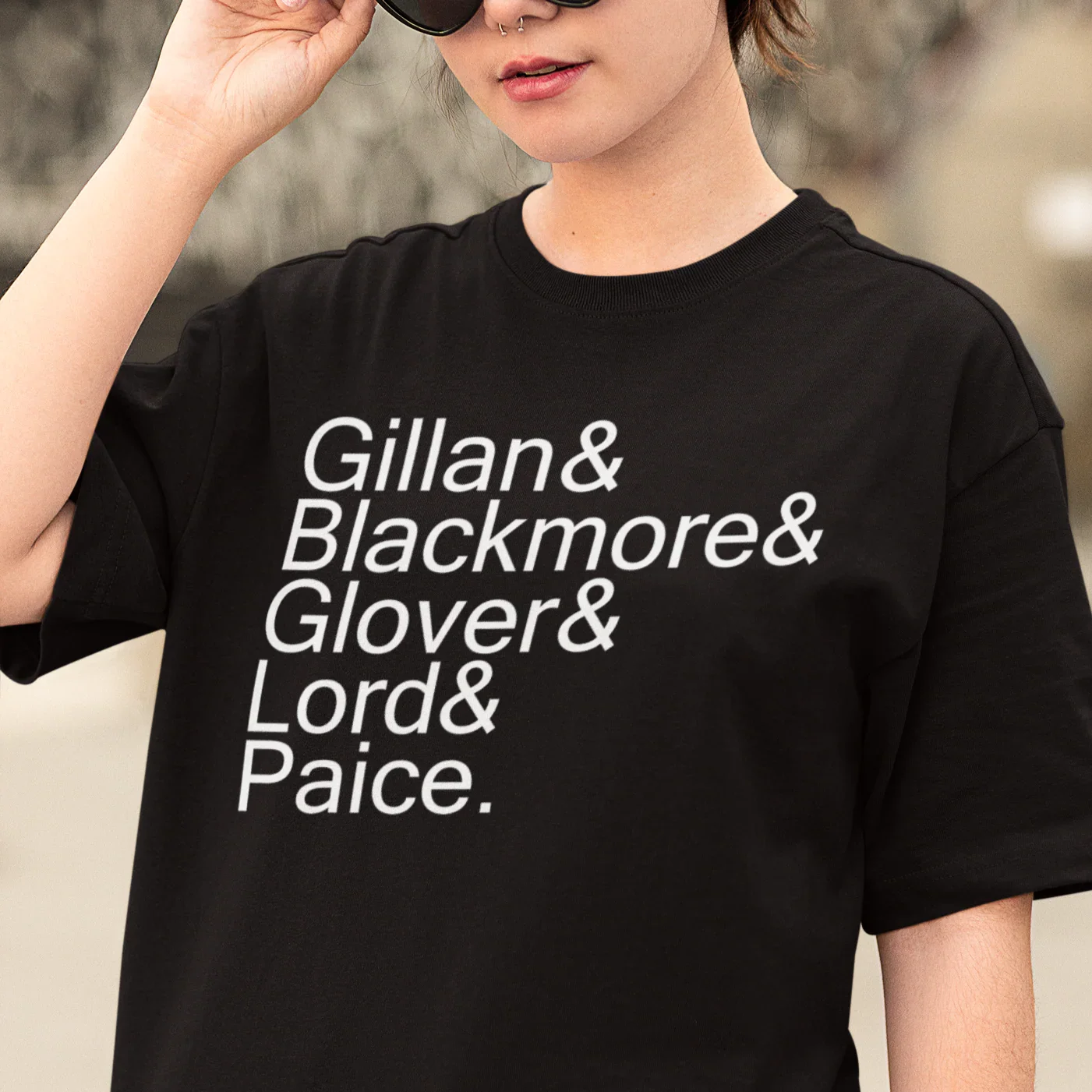 Camiseta Básica Deep Purple Names-PRETO