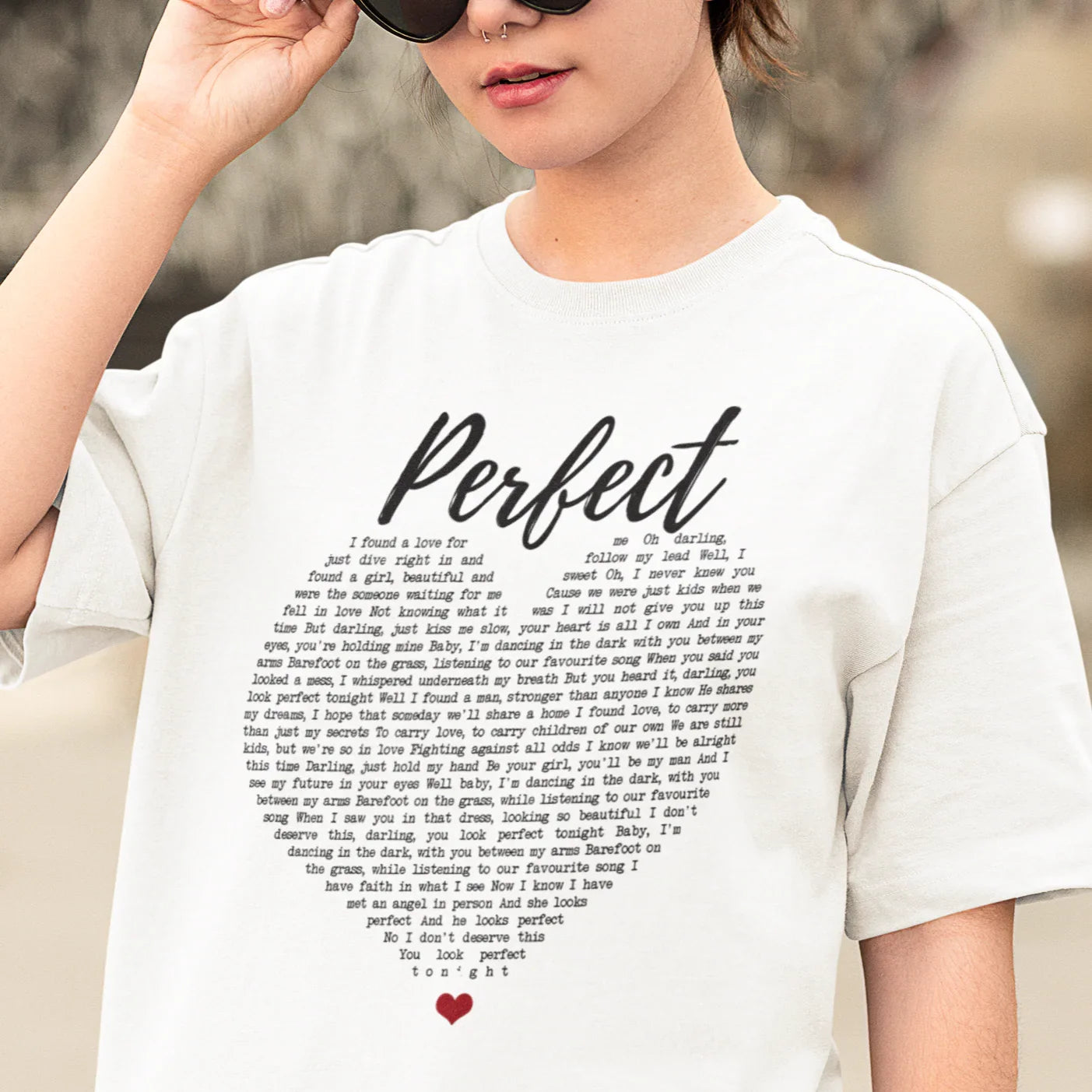 Camiseta Básica Ed Sheeran Perfect Letter Branco