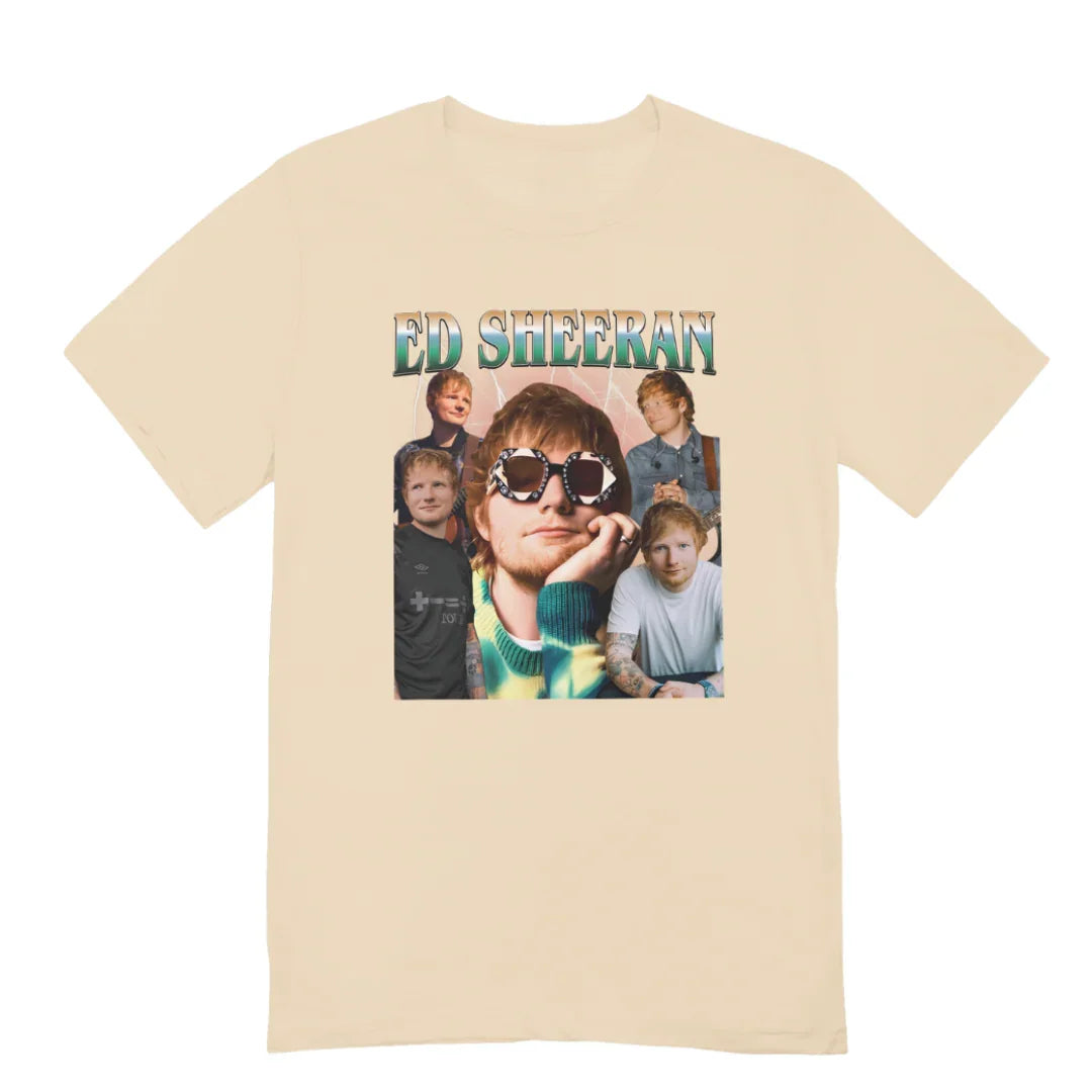 Camiseta Básica Ed Sheeran Tour 2024 Pérola 