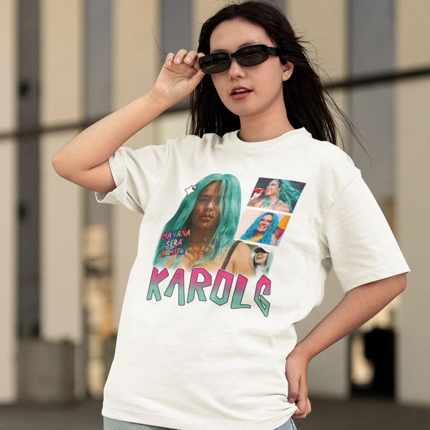 Camiseta Básica Karol G Aesthetic Design Branco