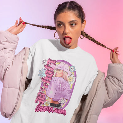 Camiseta Básica Karol G Bichota Season Illustrated Branco