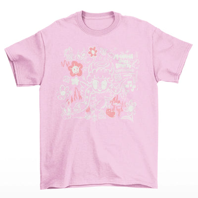 Camiseta Básica Karol G Show Your Love  Rosa Bebê 