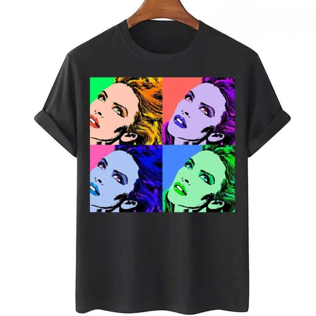 Camiseta Básica Kylie Minogue Art Pop - Preto