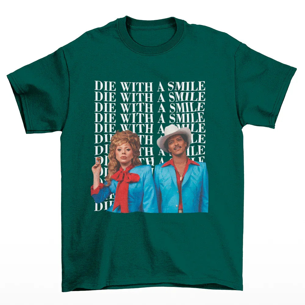 Camiseta Básica Lady Gaga Feat Bruno Mars New Song Verde