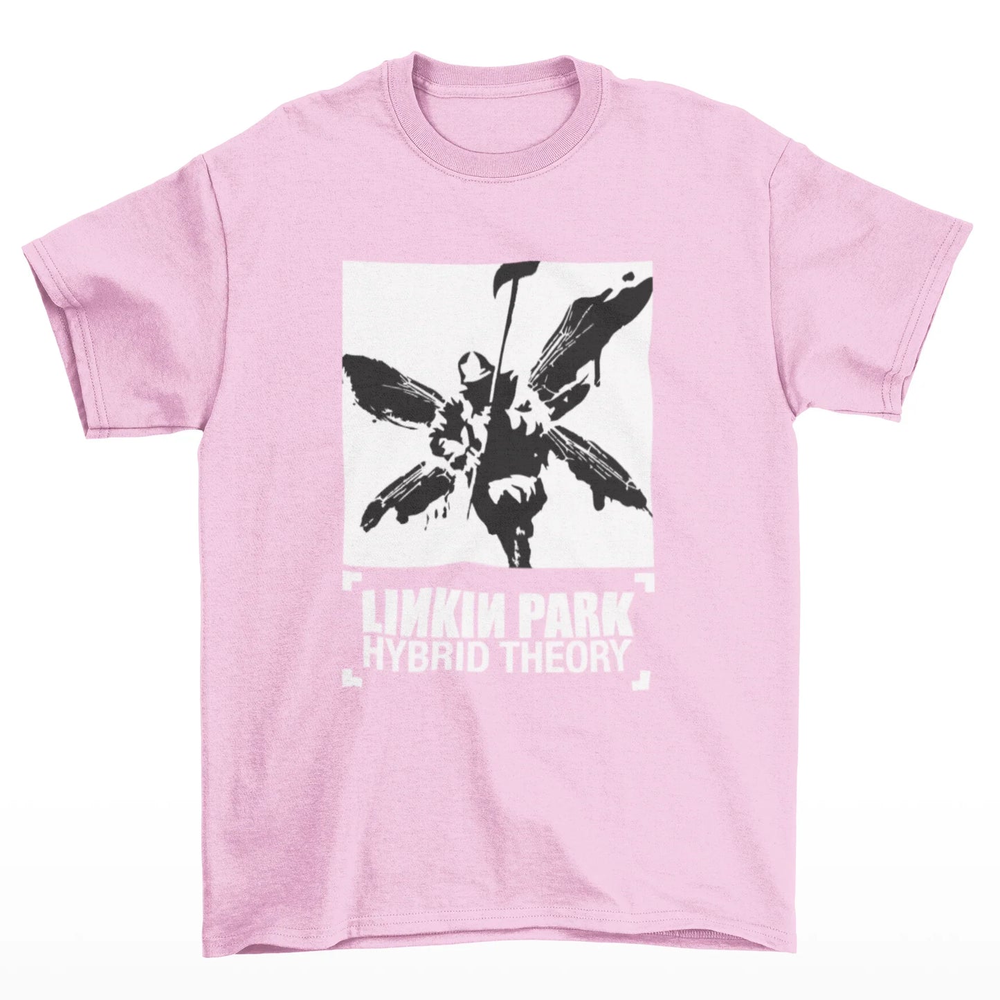 Camiseta Básica Linkin Park Hybrid Theory - rosa bebê